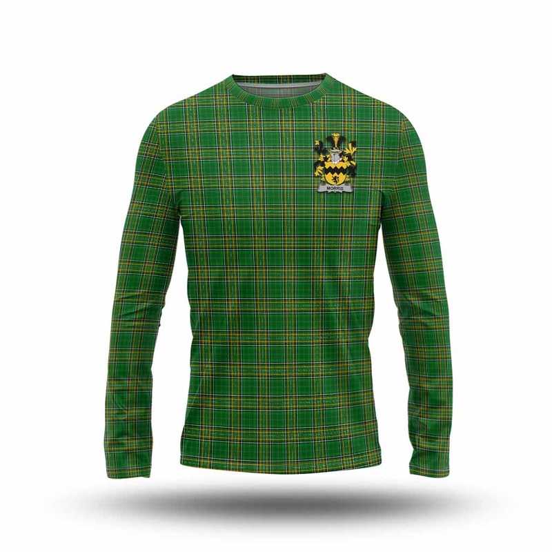 Morris Irish Clan Tartan Long Sleeve T-Shirt with Coat of Arms