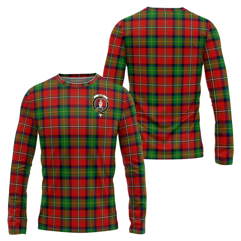 Boyd Tartan Long Sleeve T-Shirt with Family Crest
