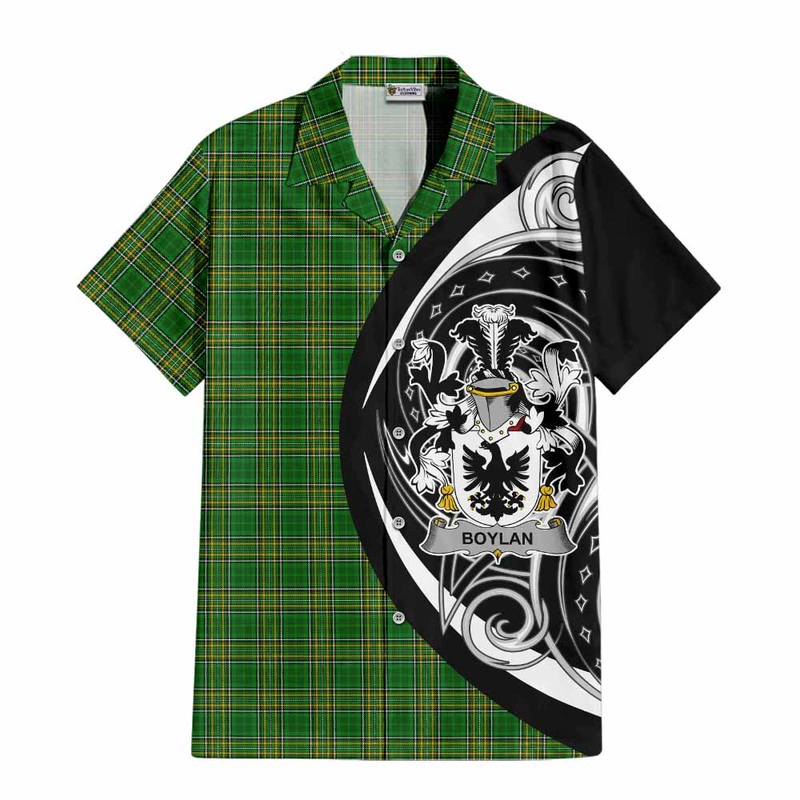 Boylan Irish Clan Short Sleeve Button Shirt Celtic Circle Style