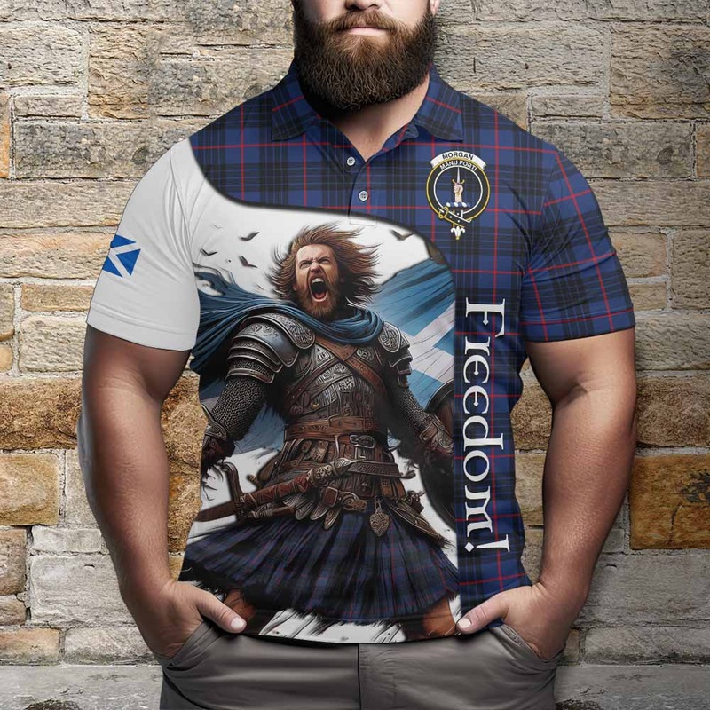 Morgan Crest Tartan Polo Shirt Inspired by the Freedom of Scottish Warrior