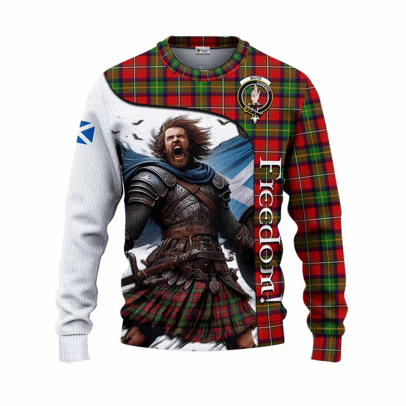 Boyd Crest Tartan Knitted Sweater Inspired by the Freedom of Scottish Warrior