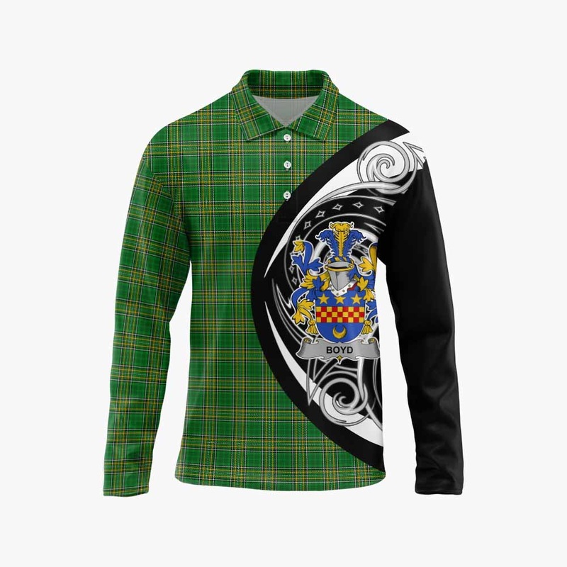Boyd of Danson Irish Clan Long Sleeve Polo Shirt Celtic Circle Style