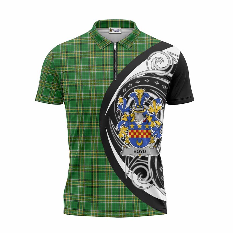 Boyd of Danson Irish Clan Zipper Polo Shirt Celtic Circle Style