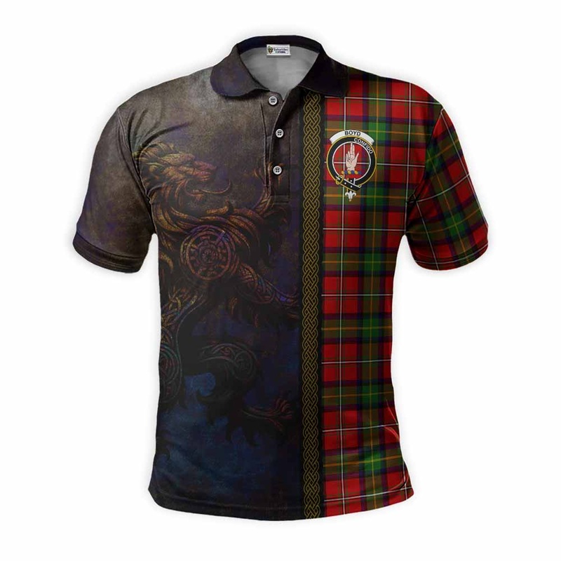 Boyd Tartan Family Crest Polo Shirt Alba Gu Brath Be Brave Lion Ancient Style