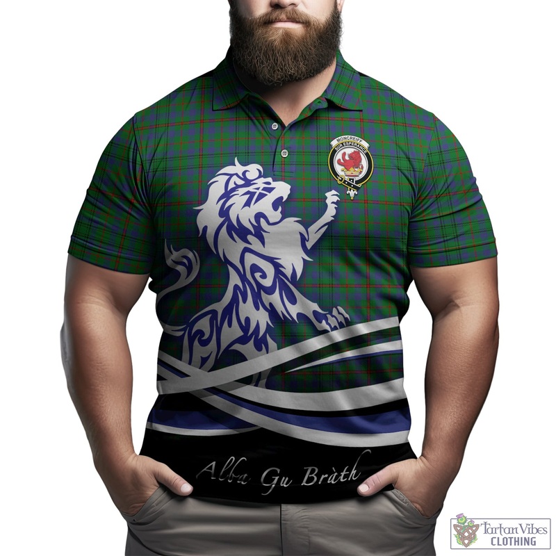 Moncrieff of Atholl Tartan Polo Shirt with Alba Gu Brath Regal Lion Emblem