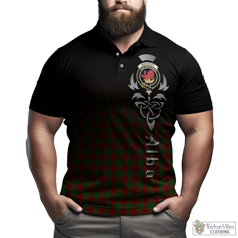 Moncrieff (Moncreiffe) Tartan Polo Shirt Featuring Alba Gu Brath Family Crest Celtic Inspired