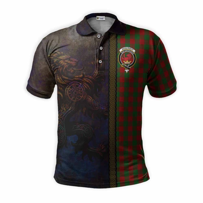Moncrieff (Moncreiffe) Tartan Family Crest Polo Shirt Alba Gu Brath Be Brave Lion Ancient Style