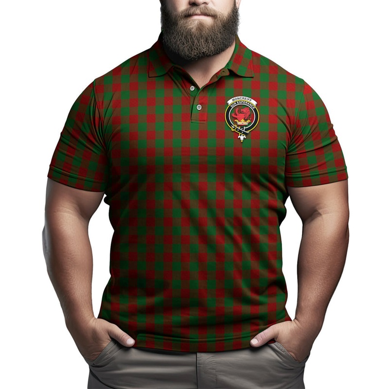 Moncrieff (Moncreiffe) Tartan Men's Polo Shirt with Family Crest