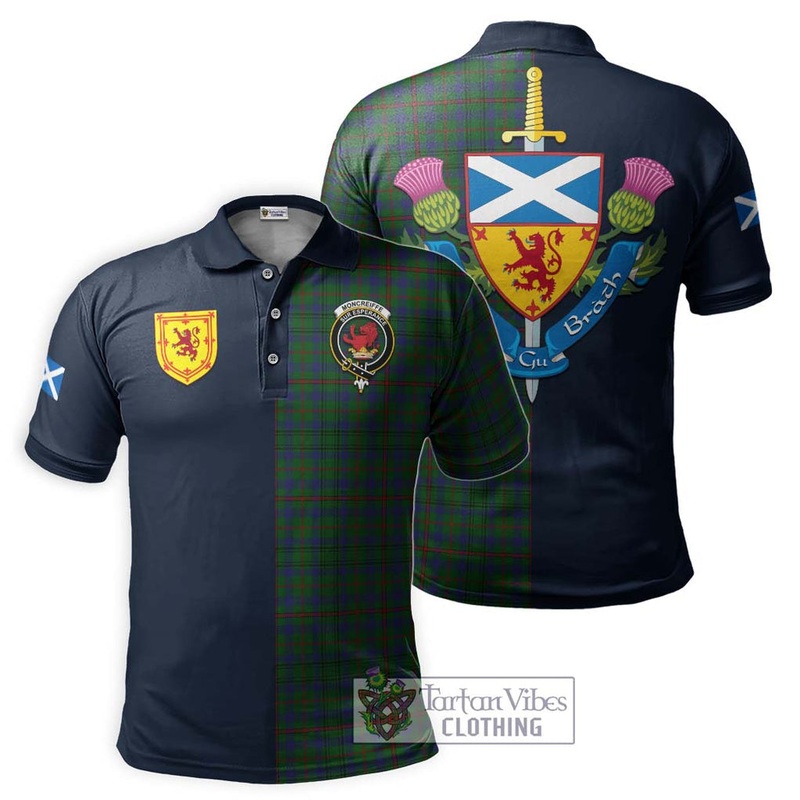 Moncreiffe of Atholl Tartan Polo Shirt Alba with Scottish Lion Royal Arm Half Style