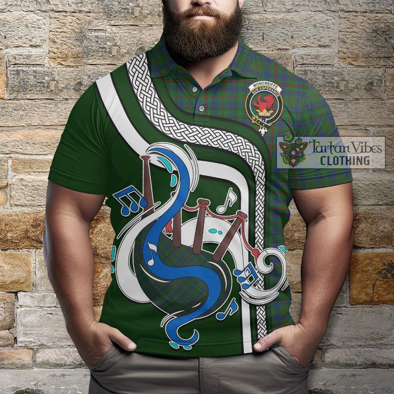 Moncreiffe of Atholl Tartan Polo Shirt with Epic Bagpipe Style
