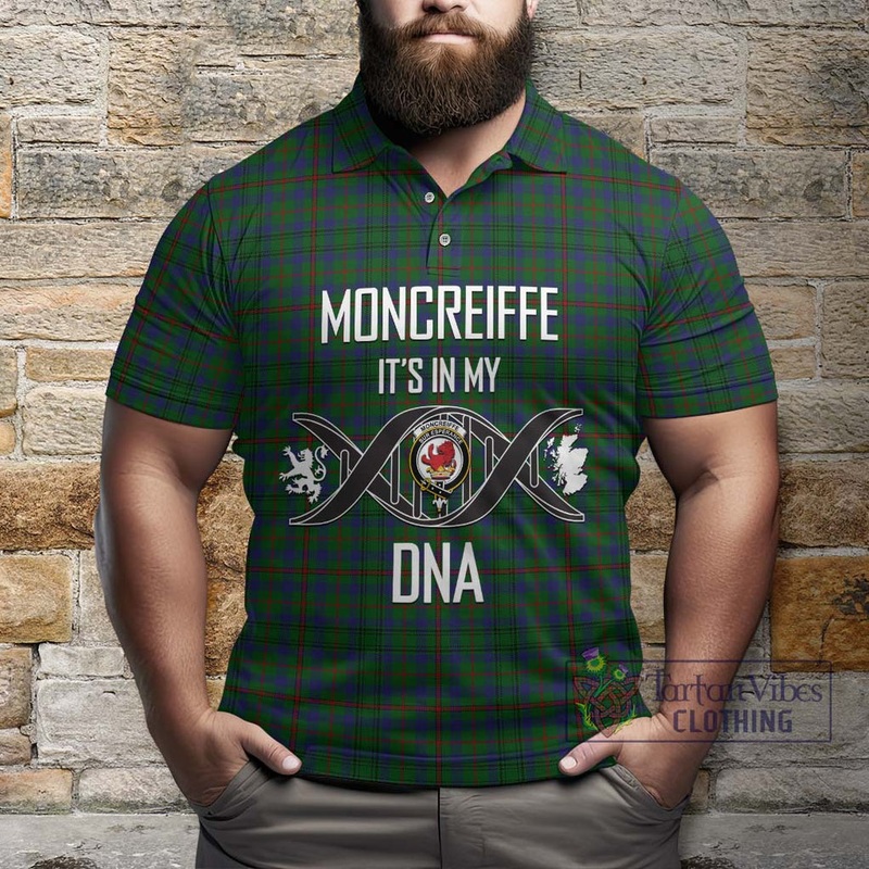 Moncreiffe of Atholl Tartan Polo Shirt with Family Crest DNA In Me Style