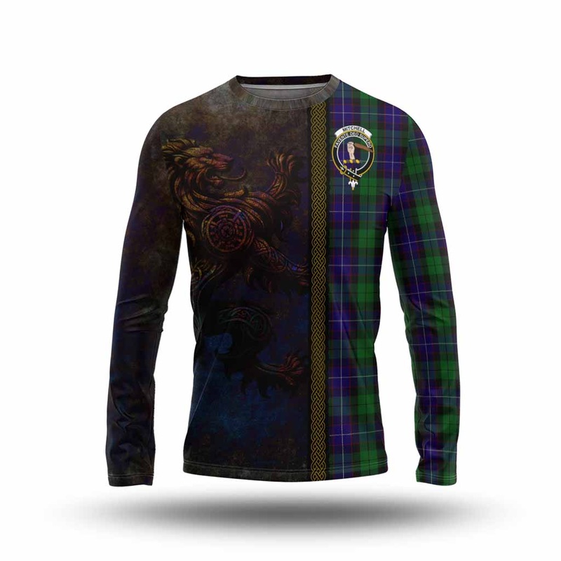 Mitchell Tartan Family Crest Long Sleeve T-Shirt Alba Gu Brath Be Brave Lion Ancient Style