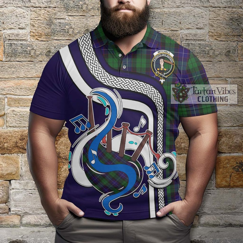 Mitchell Tartan Polo Shirt with Epic Bagpipe Style