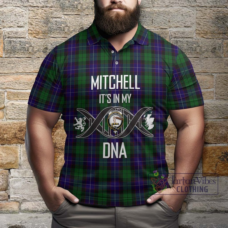 Mitchell Tartan Polo Shirt with Family Crest DNA In Me Style