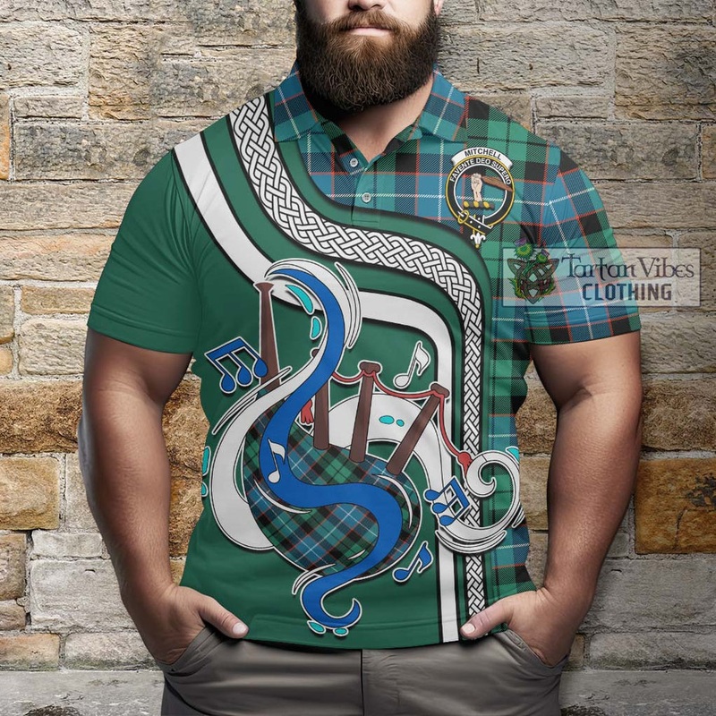 Mitchell Ancient Tartan Polo Shirt with Epic Bagpipe Style