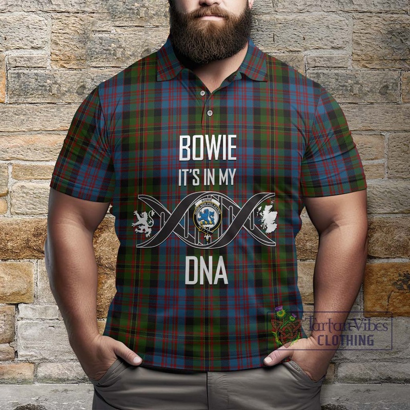 Bowie Tartan Polo Shirt with Family Crest DNA In Me Style