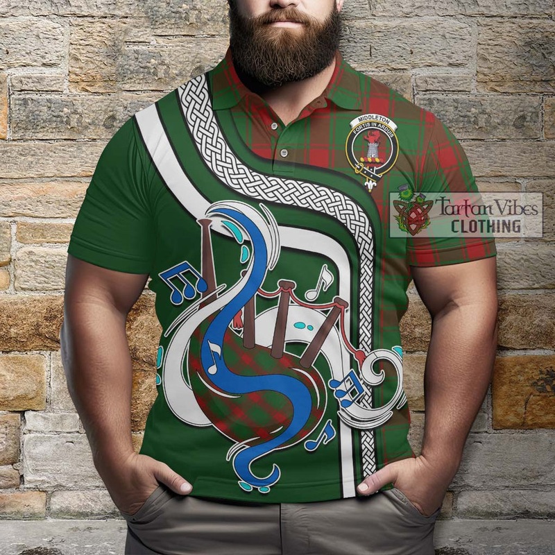 Middleton Tartan Polo Shirt with Epic Bagpipe Style