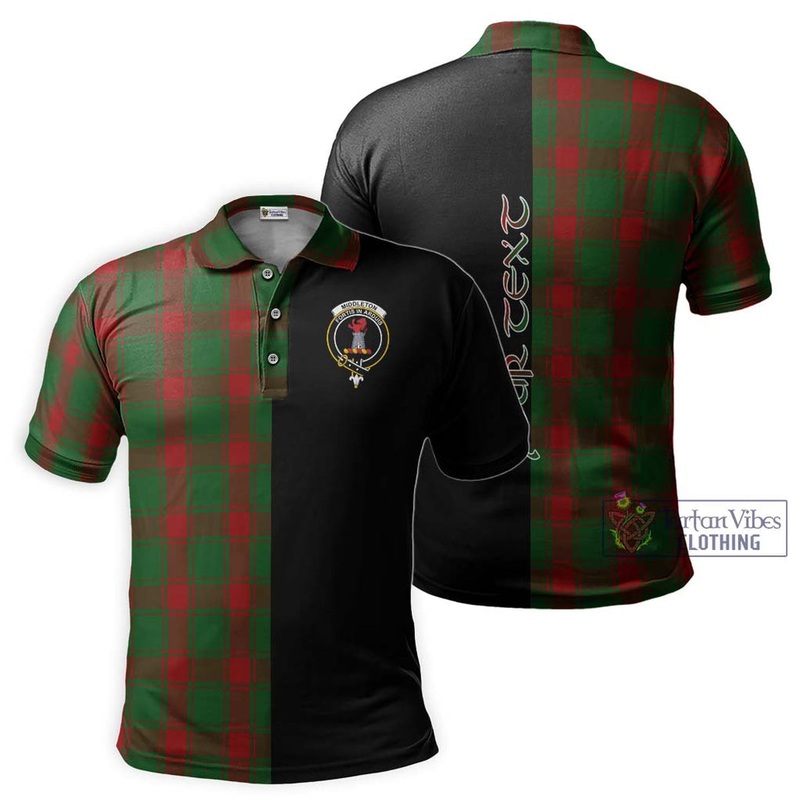 Middleton Tartan Polo Shirt with Family Crest and Half Of Me Style