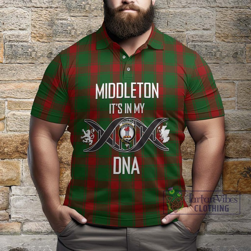 Middleton Tartan Polo Shirt with Family Crest DNA In Me Style