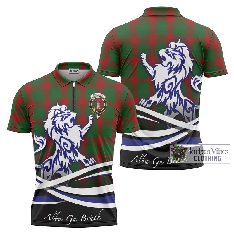 Middleton Tartan Zipper Polo Shirt with Alba Gu Brath Regal Lion Emblem