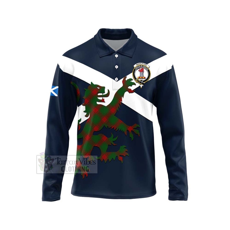 Middleton Tartan Lion Rampant Long Sleeve Polo Shirt  Proudly Display Your Heritage with Alba Gu Brath and Clan Name