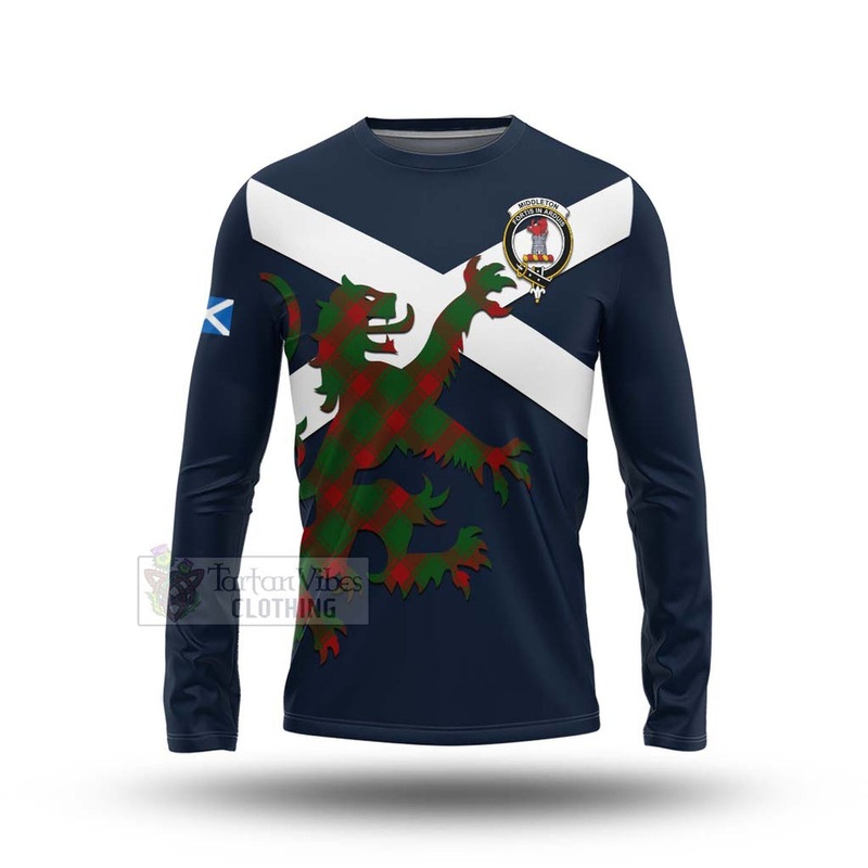 Middleton Tartan Lion Rampant Long Sleeve T-Shirt  Proudly Display Your Heritage with Alba Gu Brath and Clan Name