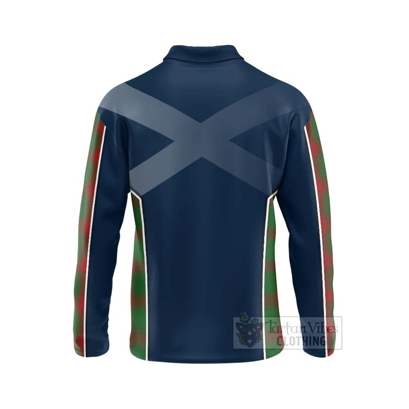 Middleton Tartan Long Sleeve Polo Shirt with Family Crest and Scottish Thistle Vibes Sport Style