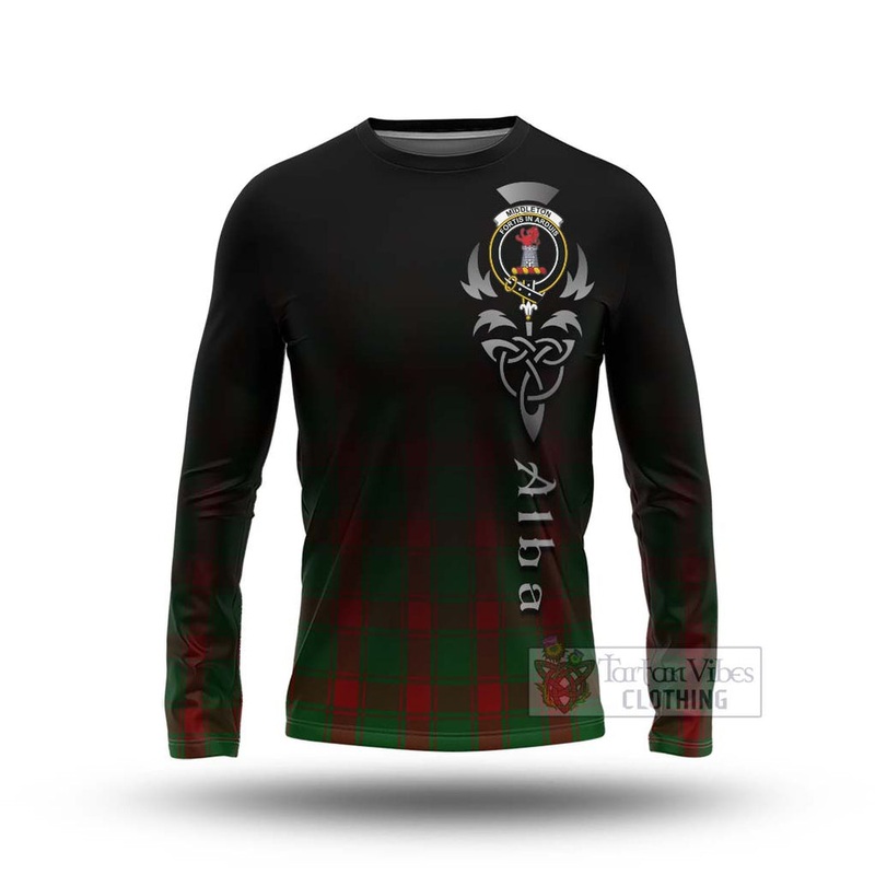 Middleton Tartan Long Sleeve T-Shirt Featuring Alba Gu Brath Family Crest Celtic Inspired