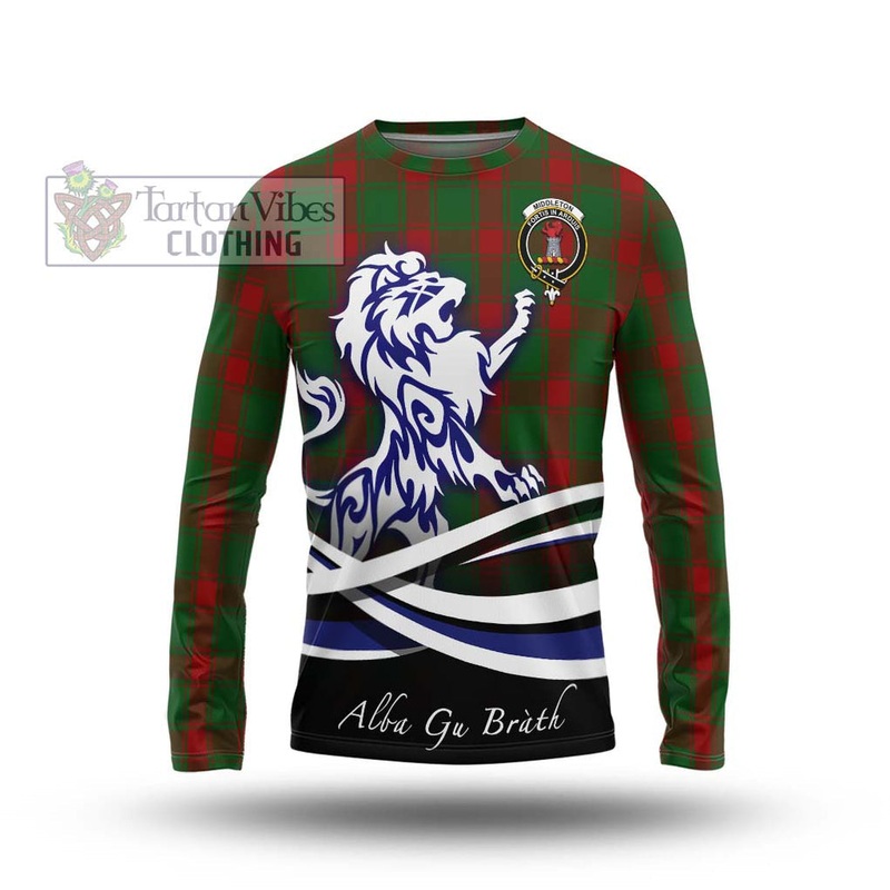 Middleton Tartan Long Sleeve T-Shirt with Alba Gu Brath Regal Lion Emblem