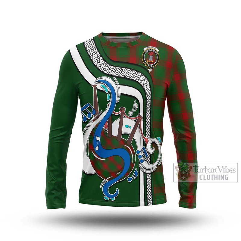 Middleton Tartan Long Sleeve T-Shirt with Epic Bagpipe Style