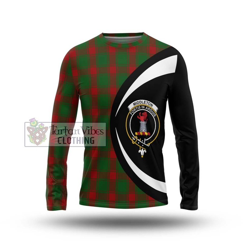 Middleton Tartan Long Sleeve T-Shirt with Family Crest Circle Style