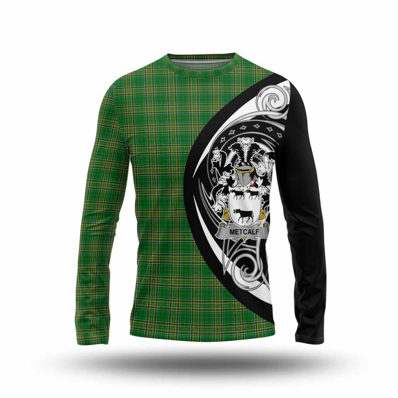 Metcalf Irish Clan Long Sleeve T-Shirt Celtic Circle Style