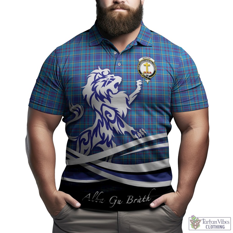 Mercer Tartan Polo Shirt with Alba Gu Brath Regal Lion Emblem