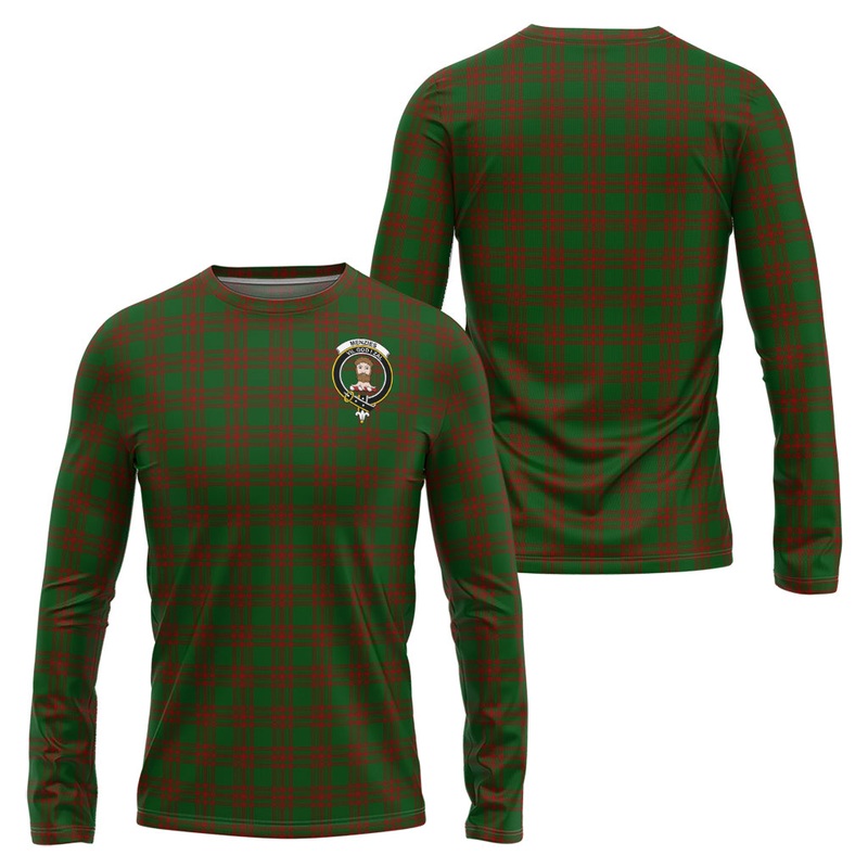 Menzies Tartan Long Sleeve T-Shirt with Family Crest