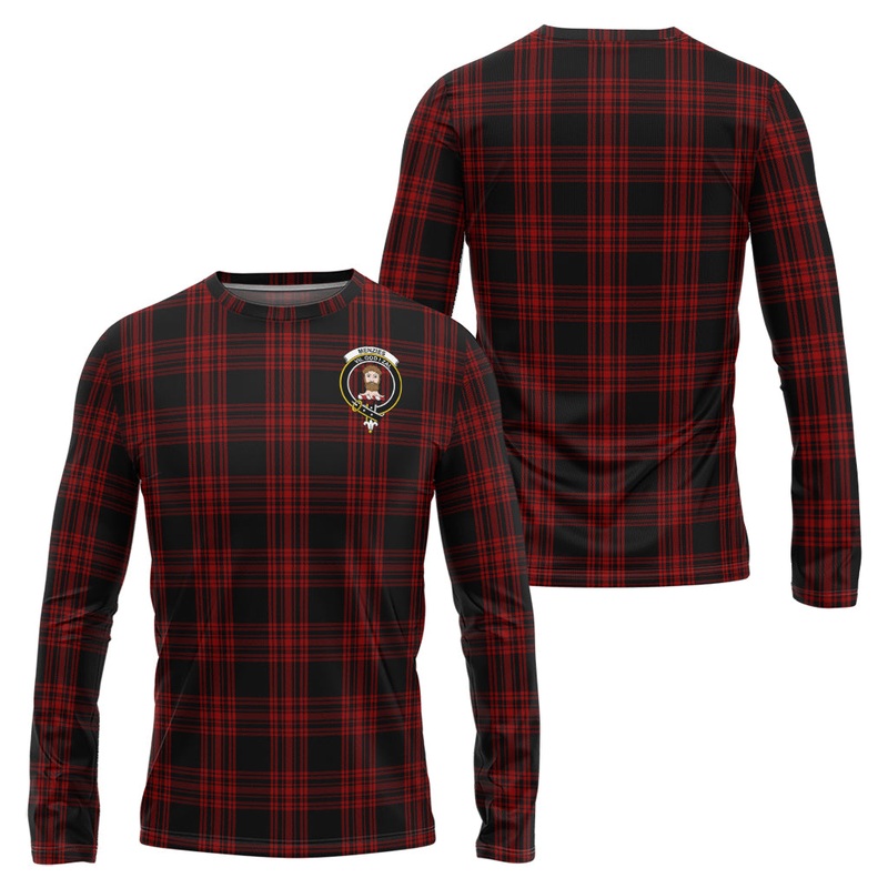 Menzies Hunting Tartan Long Sleeve T-Shirt with Family Crest