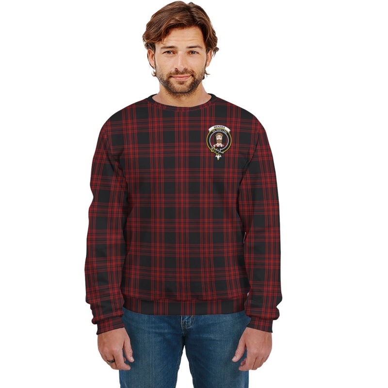 Menzies Hunting Tartan Sweatshirt with Family Crest