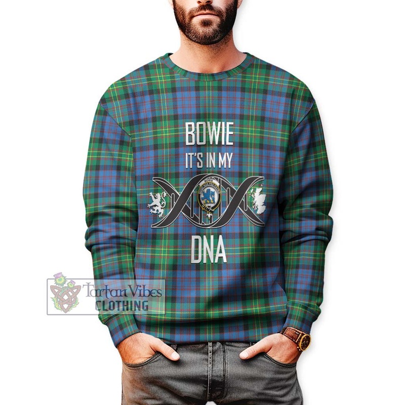 Bowie Ancient Tartan Sweatshirt with Family Crest DNA In Me Style