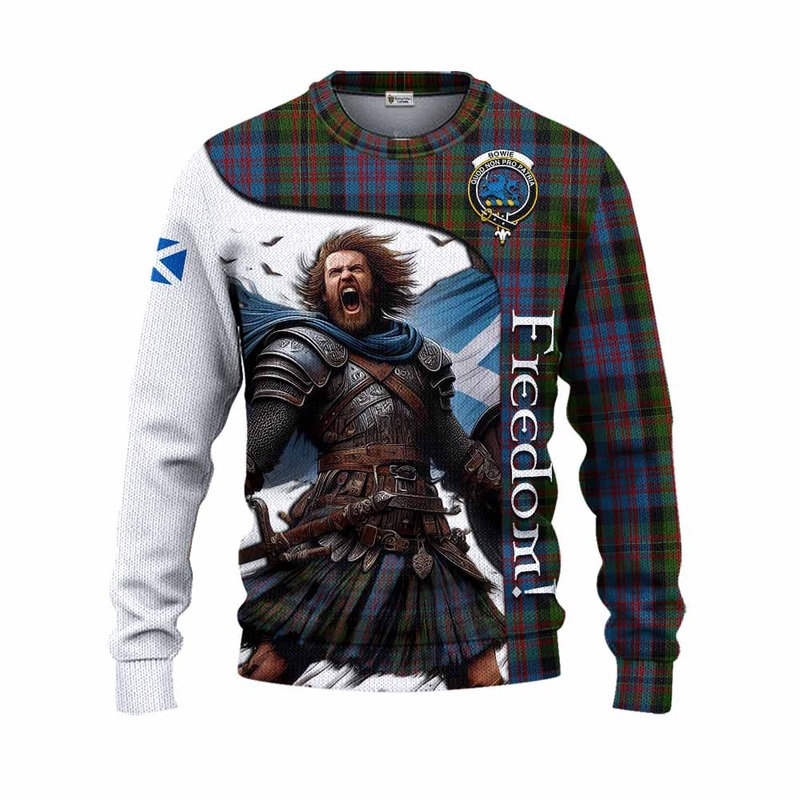 Bowie Crest Tartan Knitted Sweater Inspired by the Freedom of Scottish Warrior