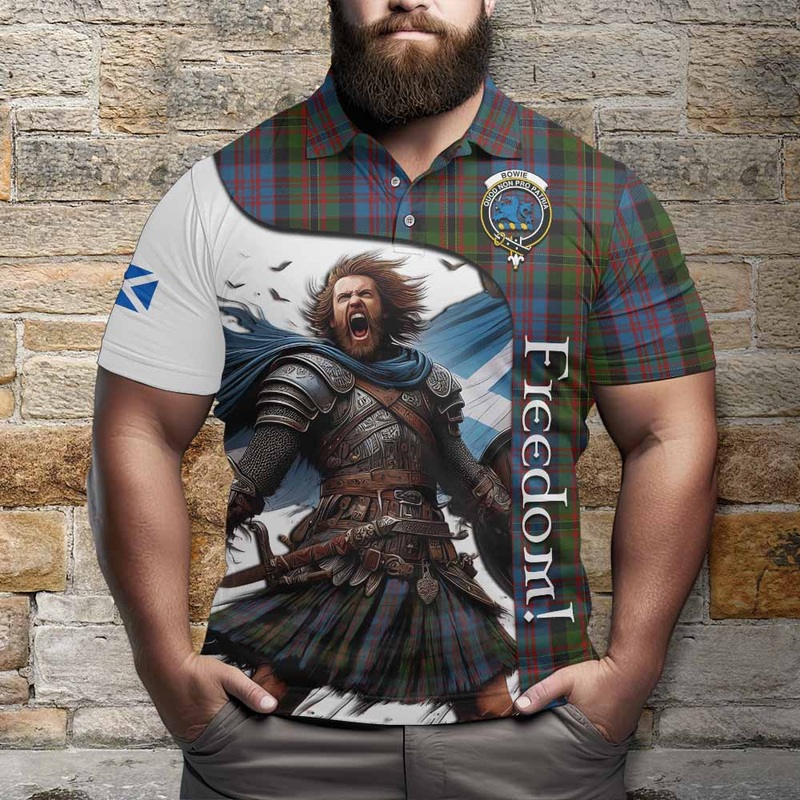 Bowie Crest Tartan Polo Shirt Inspired by the Freedom of Scottish Warrior