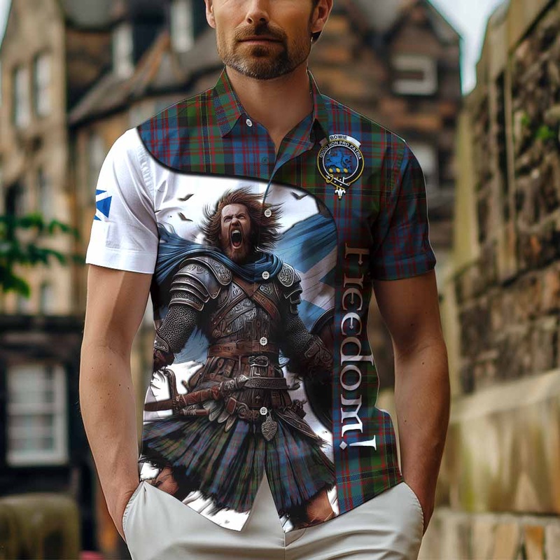 Bowie Crest Tartan Short Sleeve Button Shirt Inspired by the Freedom of Scottish Warrior