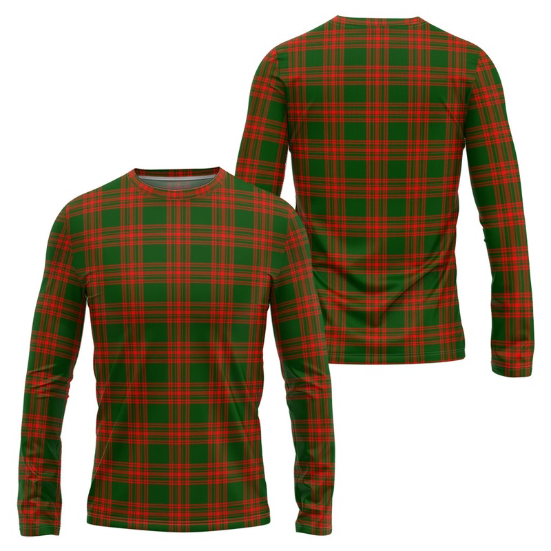 Menzies Green Modern Tartan Long Sleeve T-Shirt