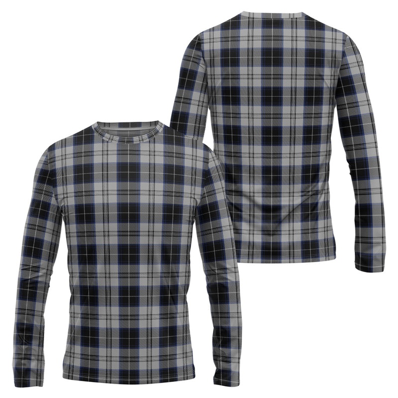 Menzies Black Dress Tartan Long Sleeve T-Shirt