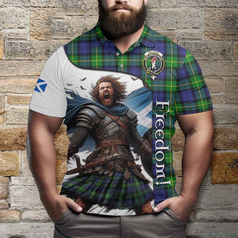 Meldrum Crest Tartan Polo Shirt Inspired by the Freedom of Scottish Warrior