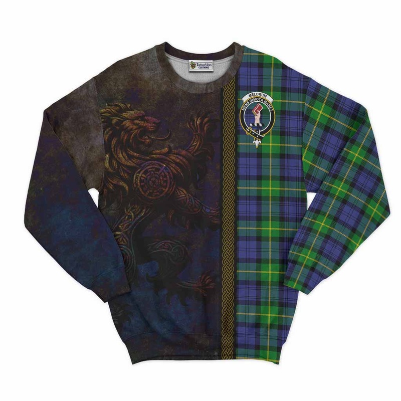 Meldrum Tartan Family Crest Sweatshirt Alba Gu Brath Be Brave Lion Ancient Style