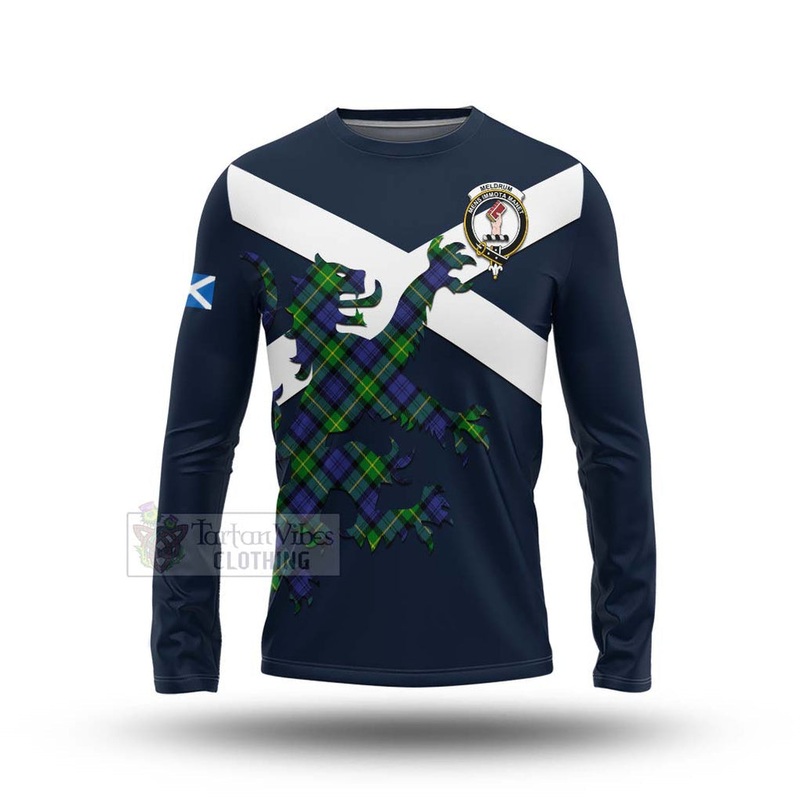 Meldrum Tartan Lion Rampant Long Sleeve T-Shirt  Proudly Display Your Heritage with Alba Gu Brath and Clan Name