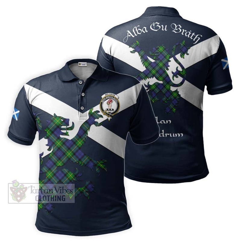 Meldrum Tartan Lion Rampant Polo Shirt Proudly Display Your Heritage with Alba Gu Brath and Clan Name