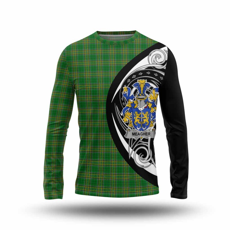 Meagher Irish Clan Long Sleeve T-Shirt Celtic Circle Style