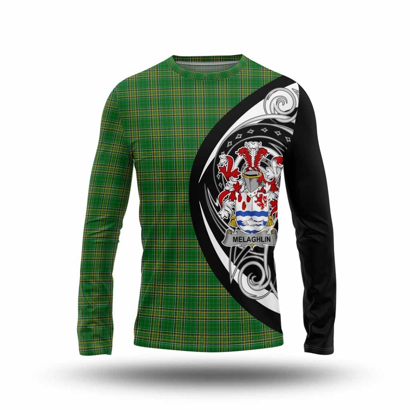 Melaghlin Irish Clan Long Sleeve T-Shirt Celtic Circle Style