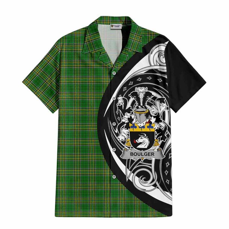 Boulger Irish Clan Short Sleeve Button Shirt Celtic Circle Style