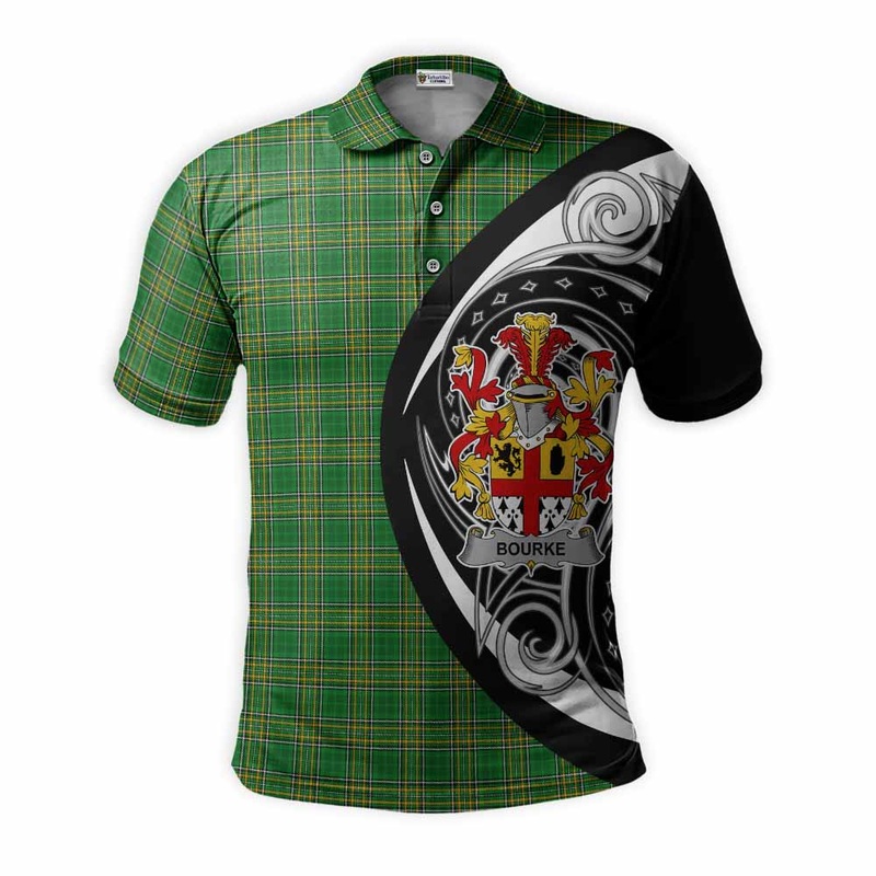 Bourke Irish Clan Polo Shirt Celtic Circle Style